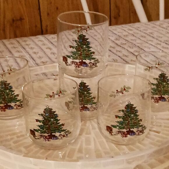 Set of 6 Luminarc Noel Christmas Tree Glasses - 6 Oz - Picture 7 of 9
